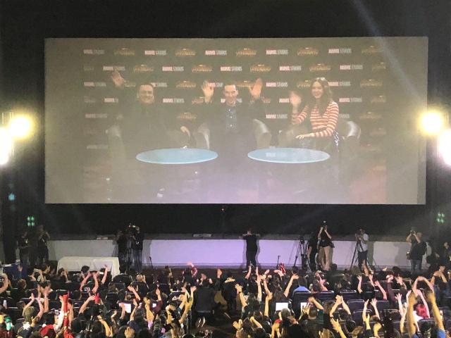 Avengers Infinity War director Joe Russo, actors Benedict Cumberbatch and Karen Gillan interact with the Filipino fans at Marvel Studios Fan Event by SM Cinema